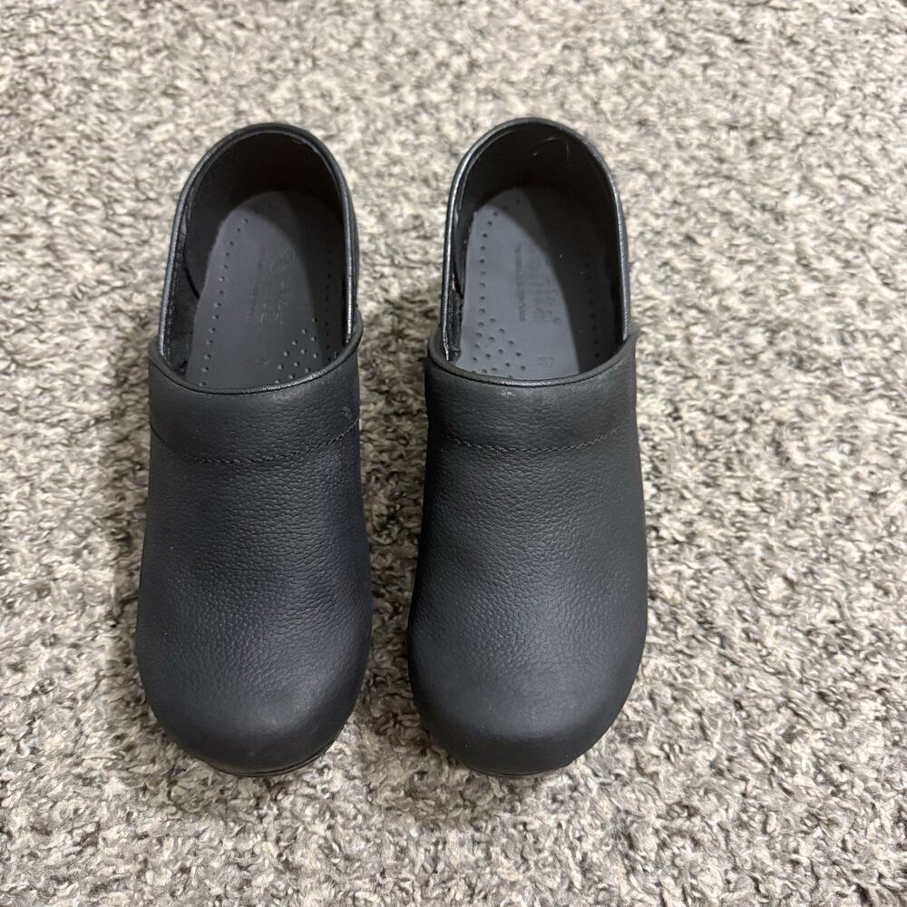 Sanita Women's EU 37 US 6 Matte Black Leather Original Prof Cabrio Clogs NEW